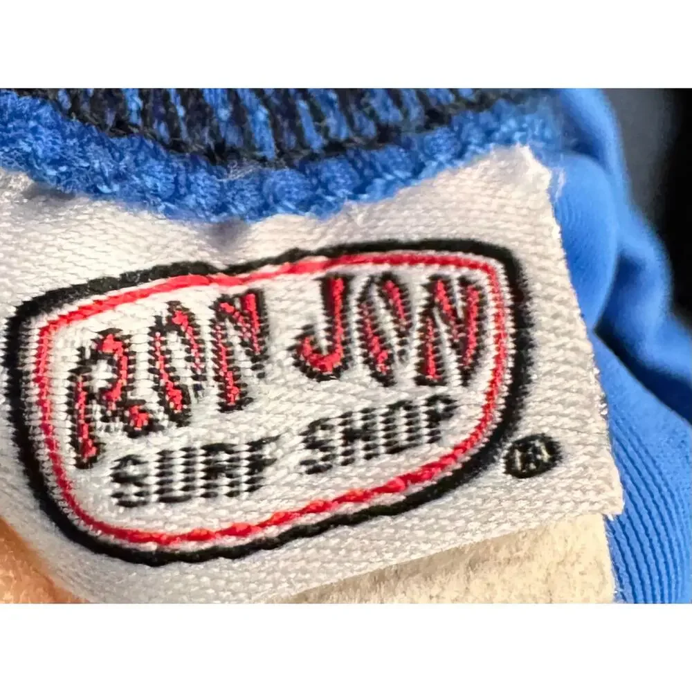 Ron Jon Surf Shop Blue Purple Flame Rash Guard Surf Swim Shirt Youth Large Y2K